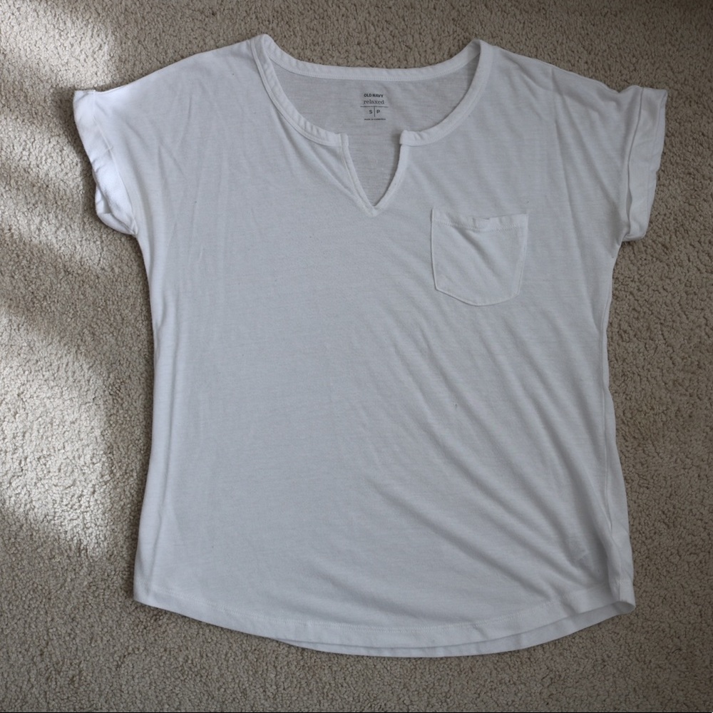 White V Neck Tee